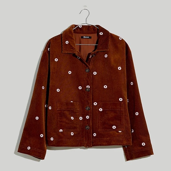 Madewell Embroidered Corduroy Crop Shirt-Jacket 2X - Picture 6 of 6